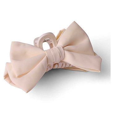 Boots Cream Bow Jaw Claw Clip