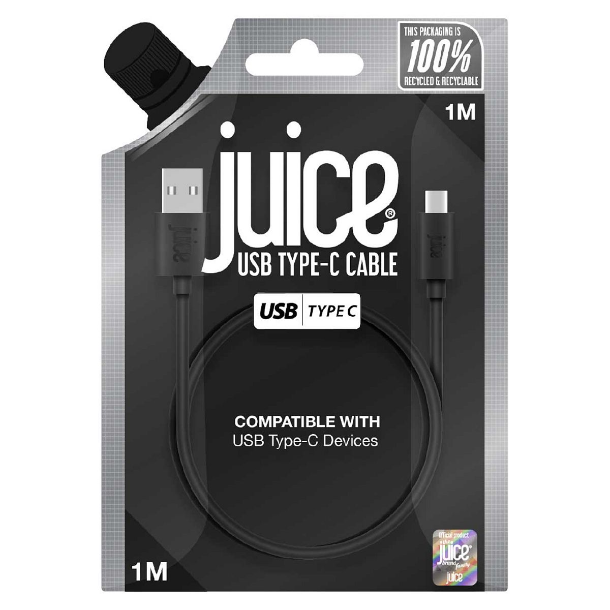 Juice Cable Usb A To Type C Black 1M