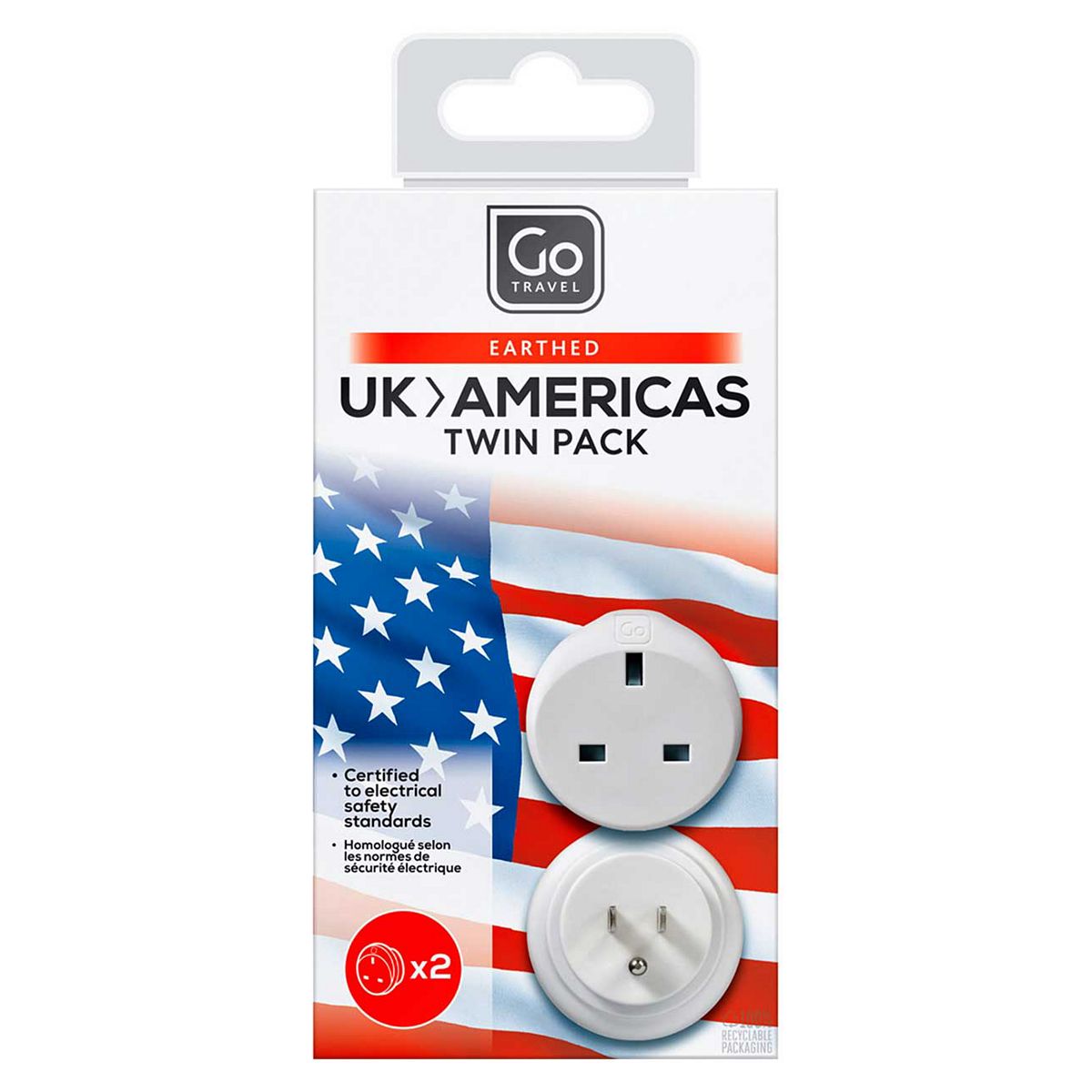 Go Travel Uk-Usa Twin Adaptors