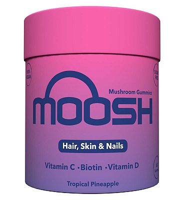 Moosh Mushroom Gummies Hair, Skin & Nails (Tropical Pineapple) 60 Gummies