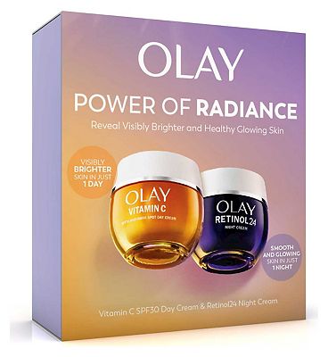 Olay Giftset: Olay Vitamin C SPF 30 Day Face Cream + Retinol 24 Night Cream Moisturiser