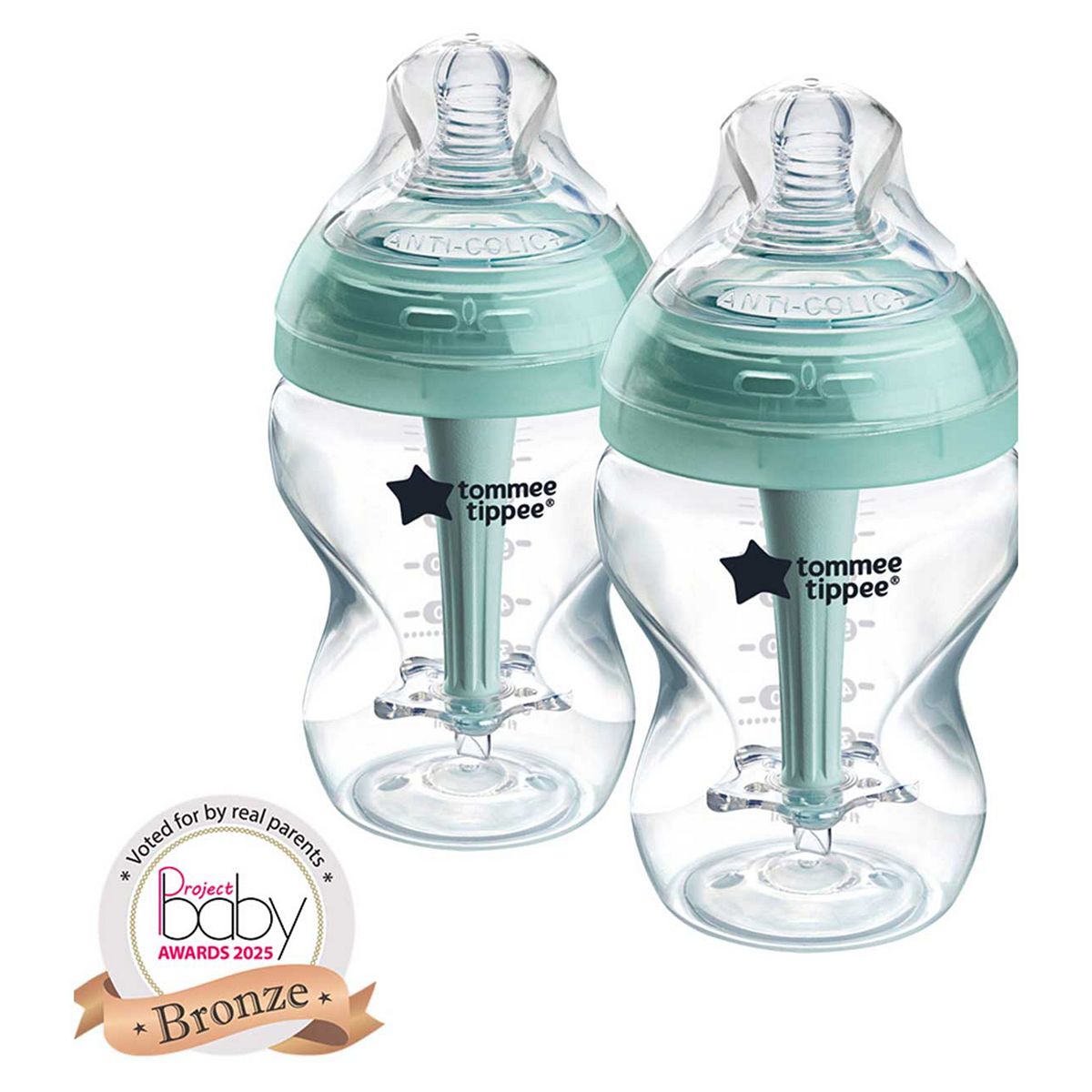 Tommee Tippee Advanced Anti Colic Baby Bottles, 260Ml, 2 Pack