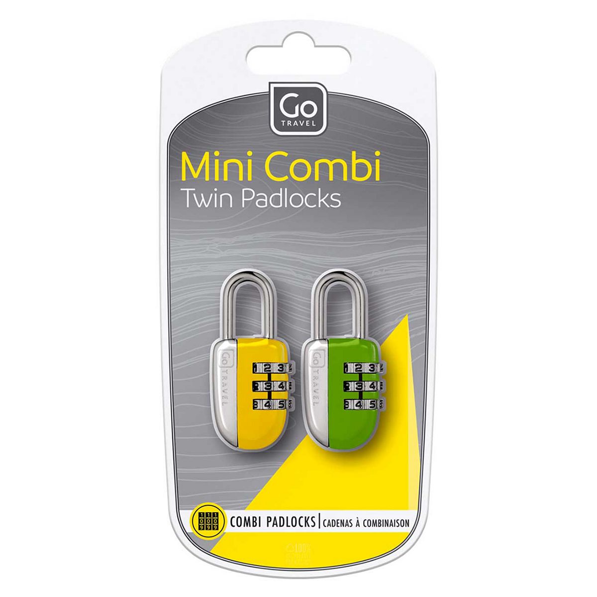 Go Travel Mini Combi Padlocks Yellow Green
