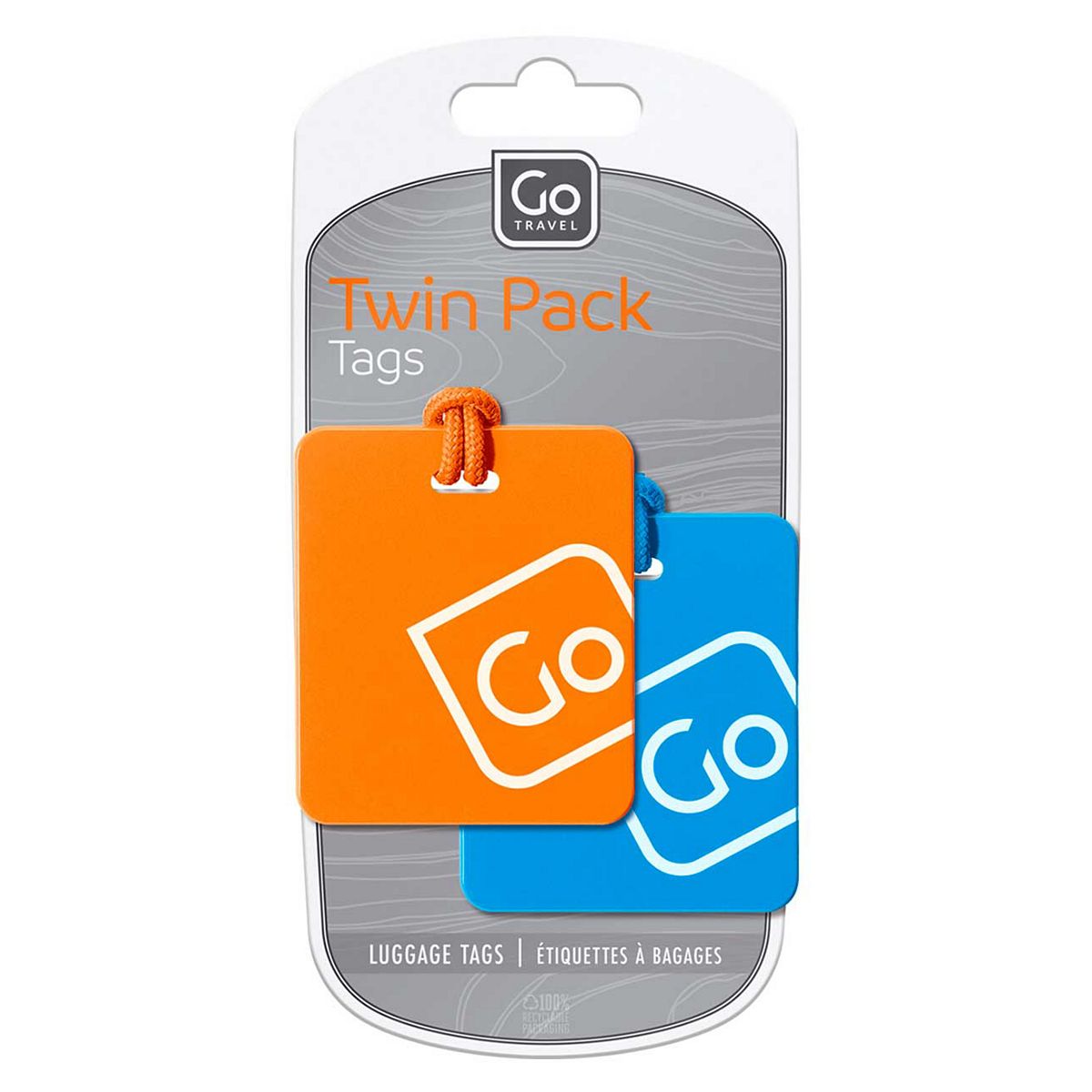 Go Travel Lug Tags Twin Pack Black Orange