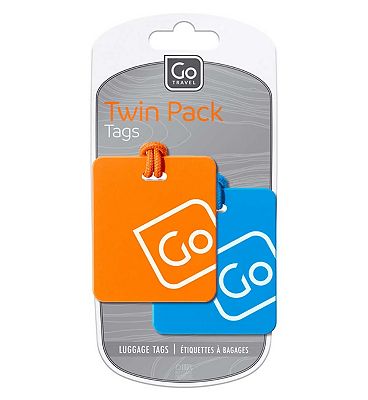 Go Travel Lug Tags Twin Pack Black Orange