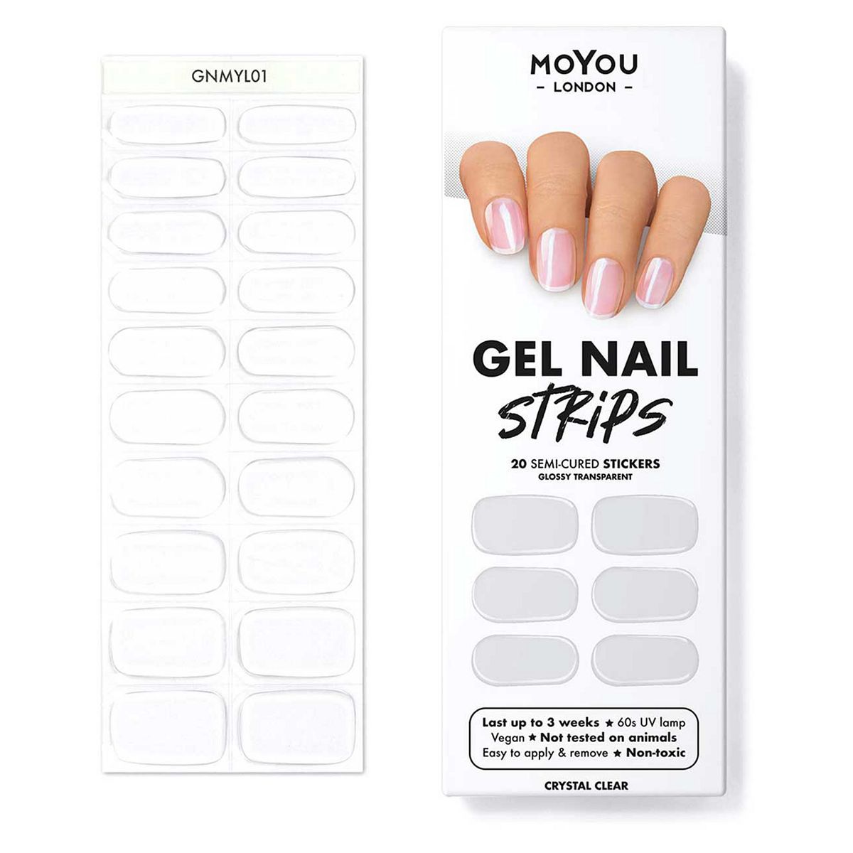 MoYou London Gel Nail Strip Crystal Clear