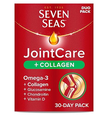 Seven Seas JointCare + Collagen with Omega-3 and Glucosamine, 30 Capsules +30 Tablets