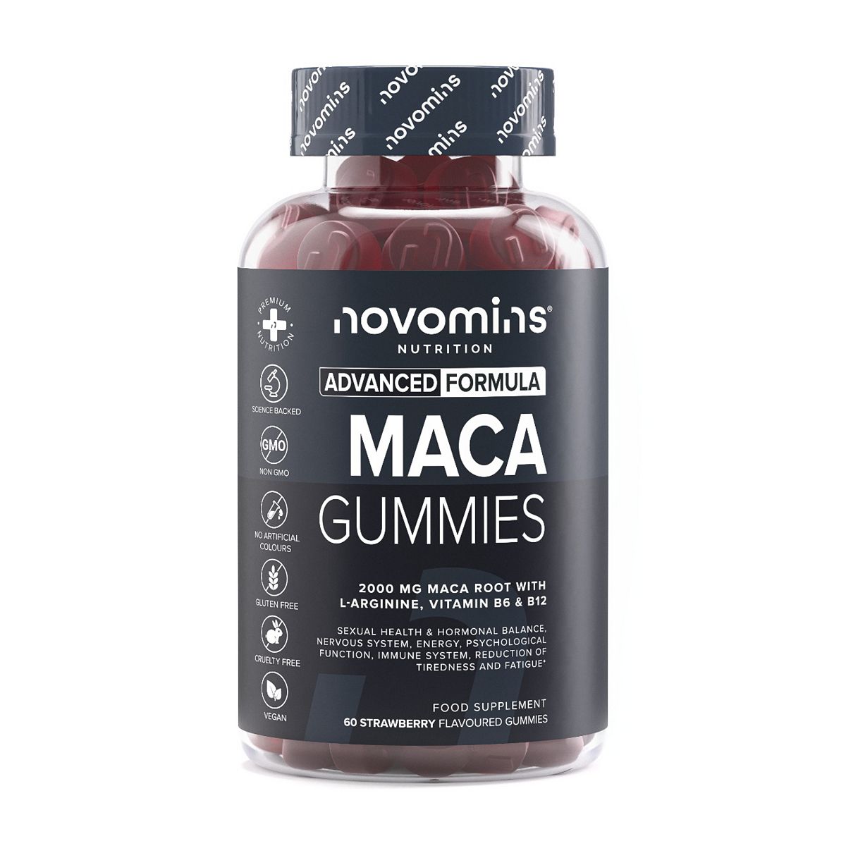 Novomins Maca Gummies Strawberry Flavour 60S