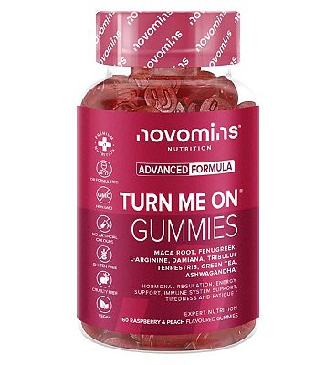 Click to view product details and reviews for Novomins Turn Me On Gummies Raspberry And Peach Flavour 60s.