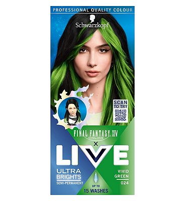 Schwarzkopf LIVE Ultra Brights Semi-permanent Hair Colour Vivid Green 024 80ml