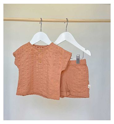 Maybe Baby Woven Texture Top & Short Set 0 - 3 Months