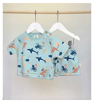 Maybe Baby Printed Loopback Sweat & Short  0-3 Months