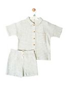 Maybe Junior Seersucker Stripe Resort Shirt & Short Set