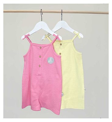Maybe Junior 2 Pack Waffle Short Playsuits 5 - 6 Years