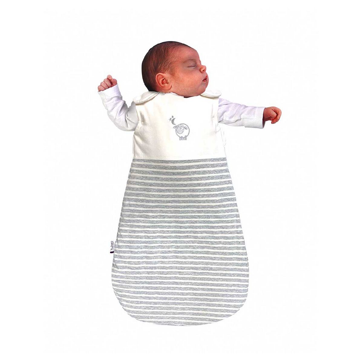 Sweet Dreamers Baby Sheeping Bag Embroidered Grey Stripe 6-18 Months 2-5 Tog Multicolor