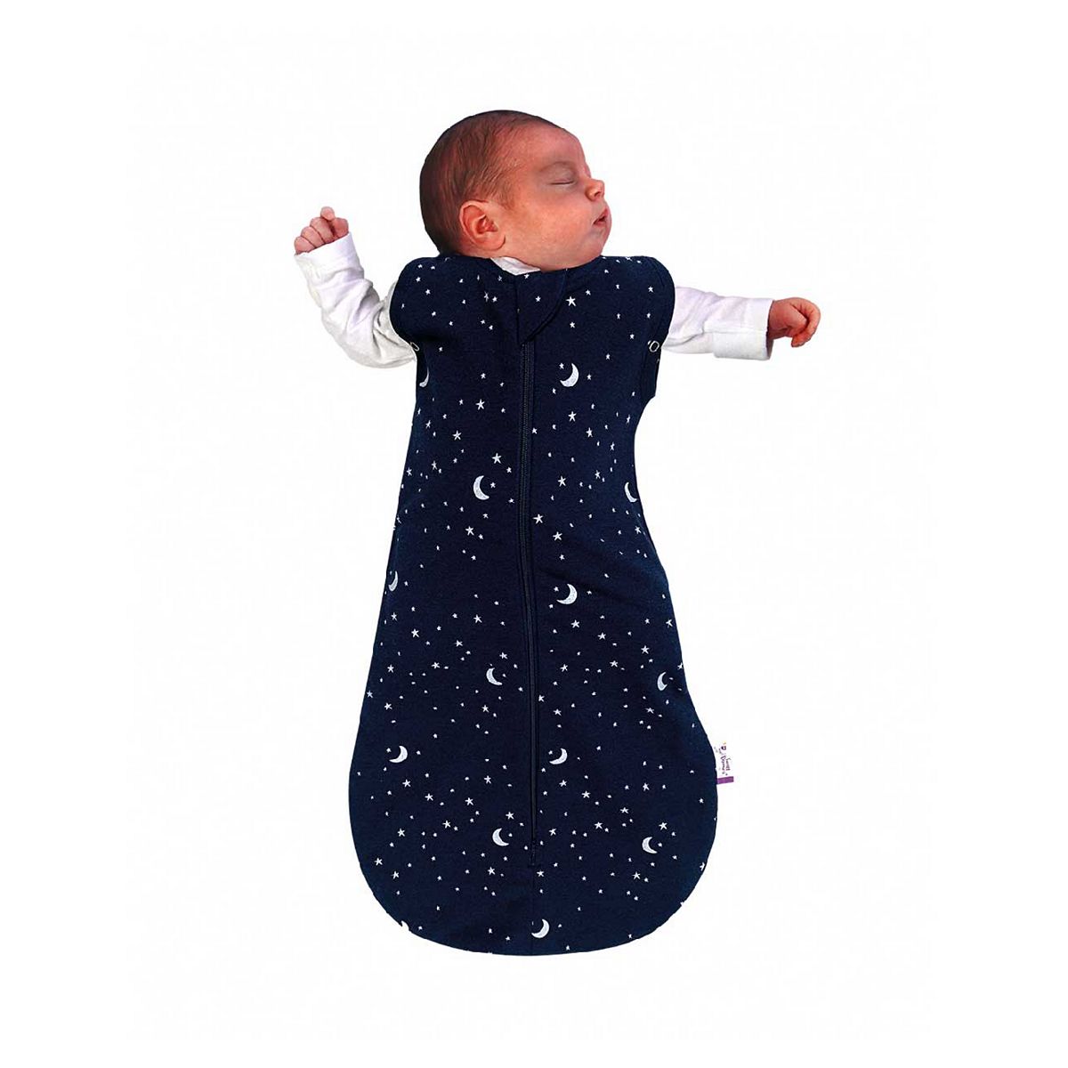 Sweet Dreamers Bamboo Baby Sleeping Bag Blue Moon And Stars 3-12 Months 1 Tog