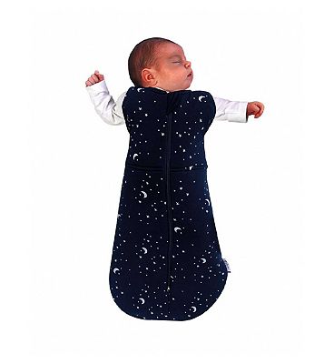 Sweet Dreamers Organic Cotton Baby Sleeping Bag Blue Moon & Stars 3-12 months 2.5 tog
