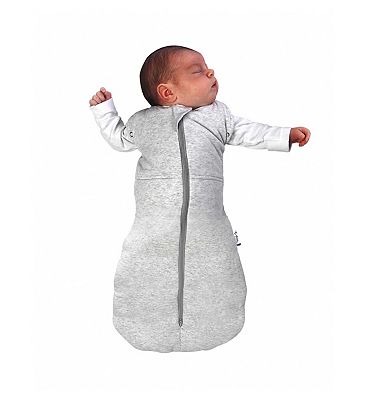Sweet Dreamers Organic Cotton Baby Sleeping Bag White and Grey Stripes 0-3 months - 2.5 Tog