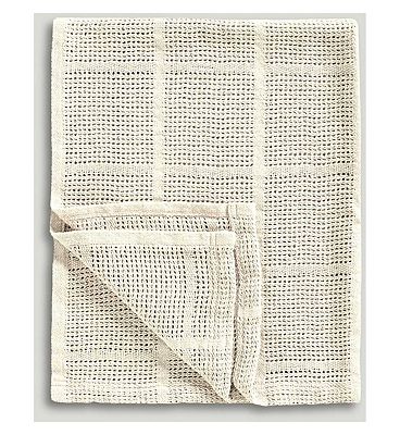 Mothercare Essentials Moses Pram Cellular Blanket Cream