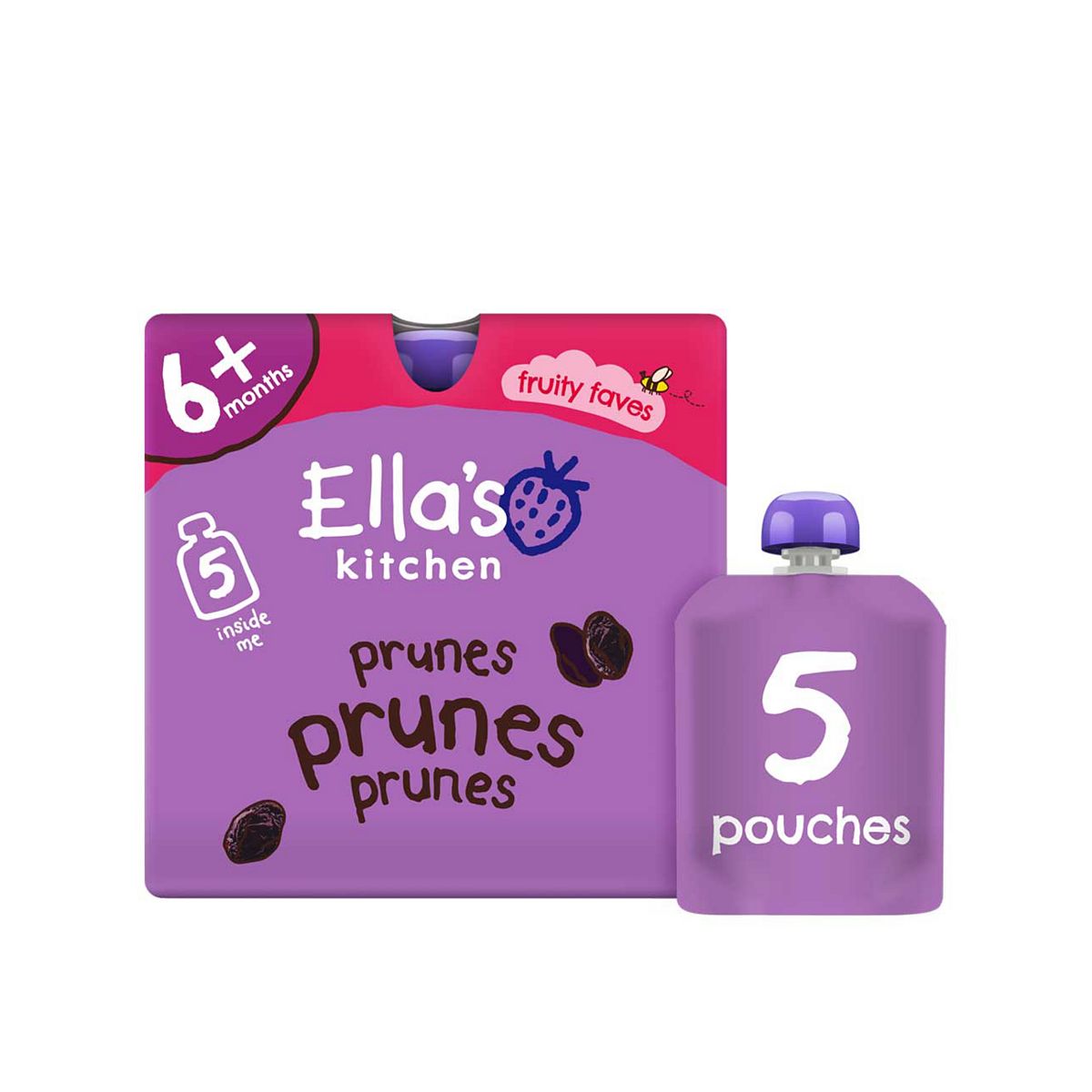 Ella's Kitchen Organic Prunes Pouch Multipack 6+ Months 70G 5S