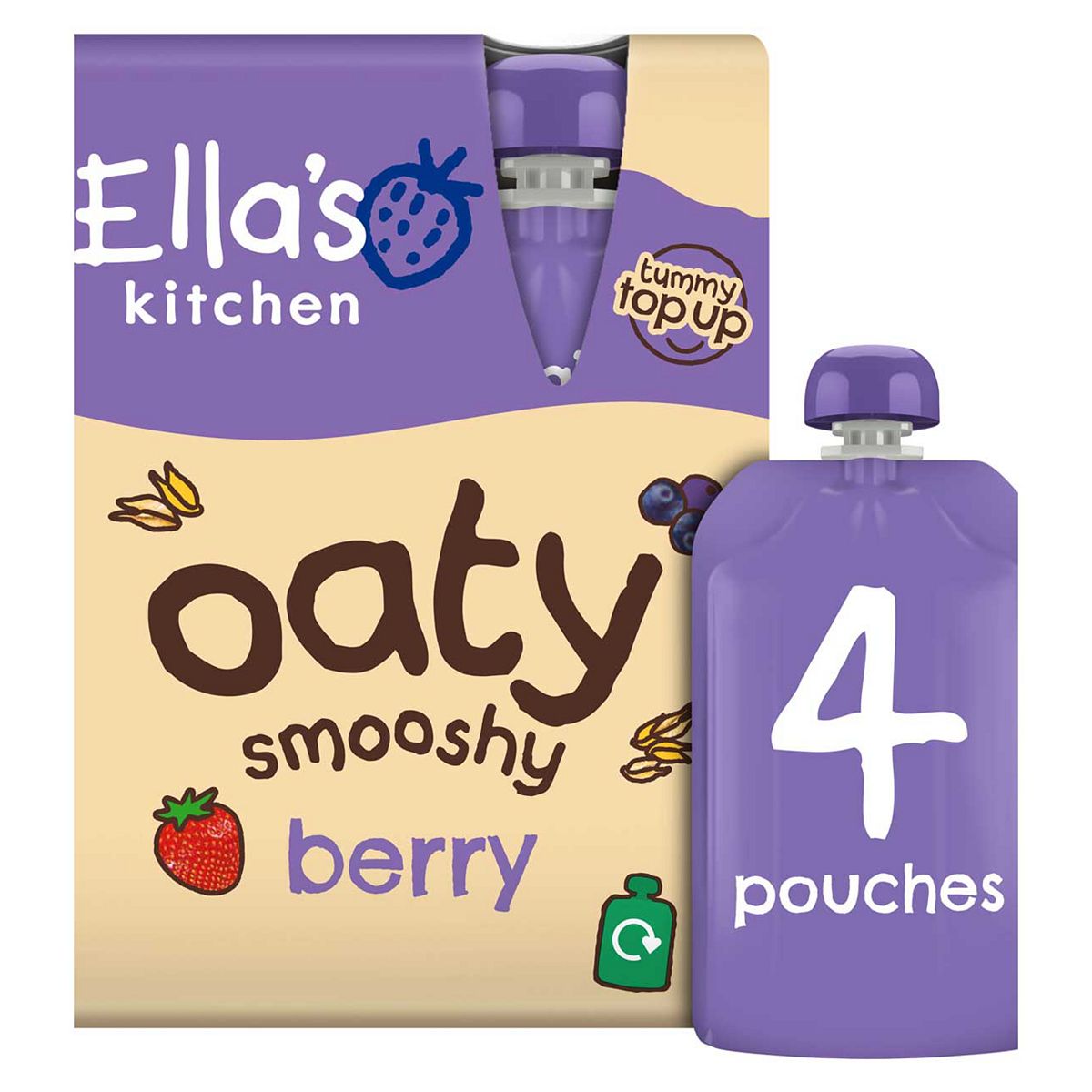 Ella's Kitchen Organic Oaty Berry Smoothie Food Pouch Multipack 12+ Months 90G 4S