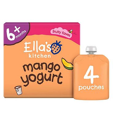 Ella's Kitchen Organic Mango Greek Style Yoghurt Food Pouch Multipack 6+ months 90g 4s