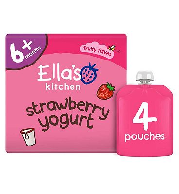 Ella's Kitchen Organic Strawberry Greek Style Yoghurt Food Pouch Multipack 6+ months 90g 4s