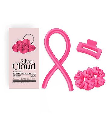 Silver Cloud fuchsia heatless curler set