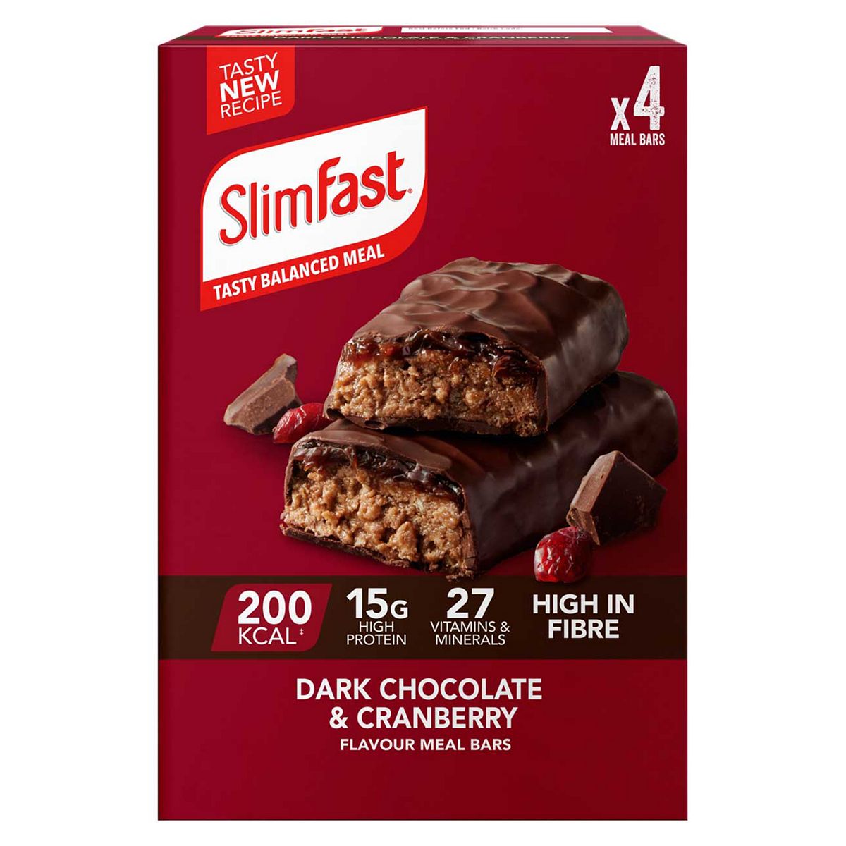 Slimfast Vitality Slimfast Meal Replacement Bar Multipack Dark Chocolate Cranberry 60G 4S