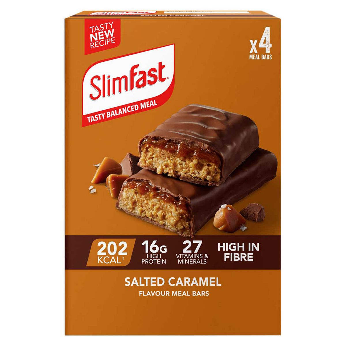 Slimfast Vitality Slimfast Meal Replacement Bar Multipack Salted Caramel 60G 4S