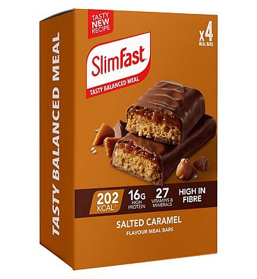 Slimfast meal replacement bar multipack salted caramel 60g 4s