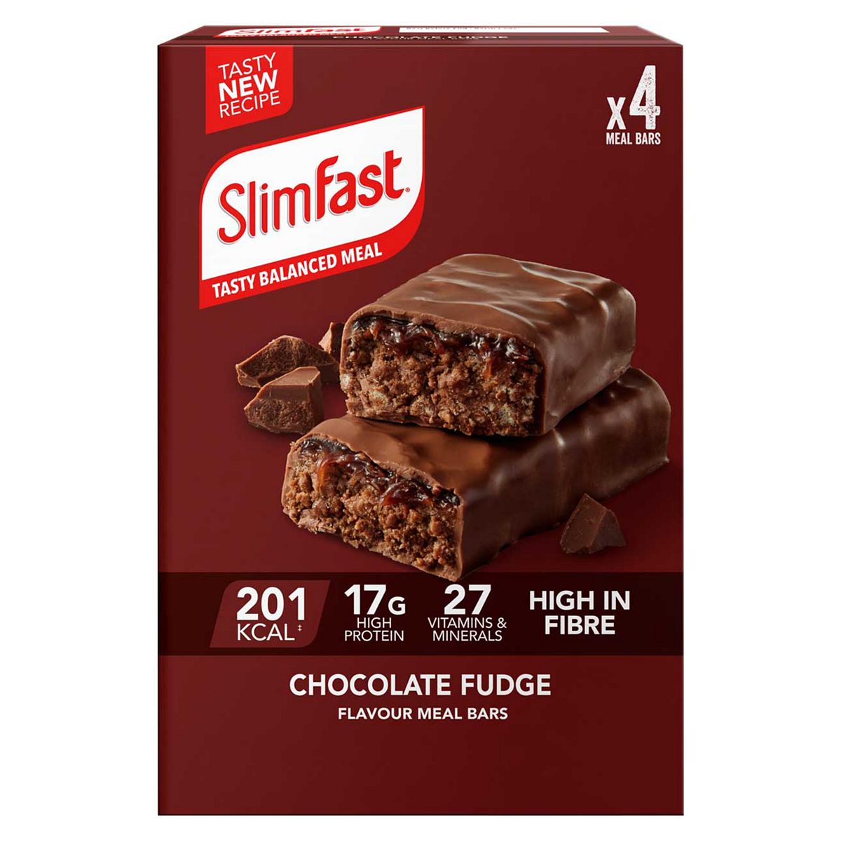 Slimfast Vitality Slimfast Meal Replacement Bar Multipack Chocolate Fudge 60G 4S