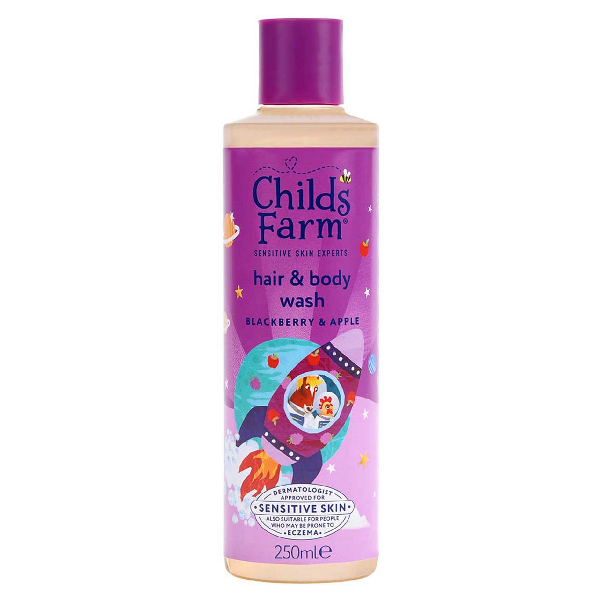 Child's Farm Childs Farm Hair & Body Wash, Blackberry Apple250 Ml Gentle Tear-Free Formula For Kids, Babies Sensitive Skin, 250ml