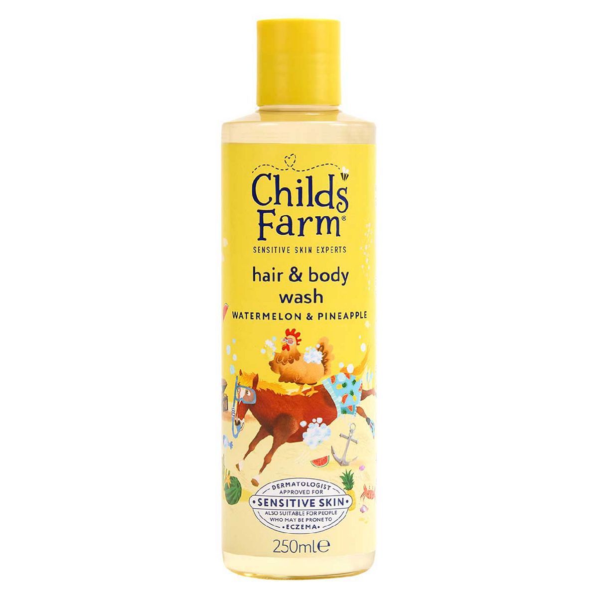 Child's Farm Childs Farm Hair & Body Wash, Watermelon Pineapple250 Ml Gentle Tear-Free Formula For Kids, Babies Sensitive Skin, 250ml