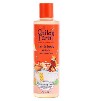 Childs Farm Hair Body Wash, Sweet Orange 250ml Gentle Tear-Free