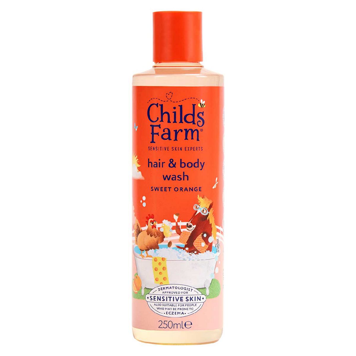 Child's Farm Childs Farm Hair & Body Wash, Sweet Orange250 Ml Gentle Tear-Free Formula For Kids, Babies Sensitive Skin, 250ml