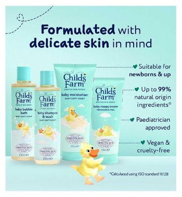 Childs Farm Baby Suitcase Gift | Baby Bubble Bath (250ml), Shampoo & Body Wash (250ml), Moisturiser (200ml) & Nappy Cream (100ml) | Suitable for Newborns with Sensitive, Dry, Itchy Skin — image 7