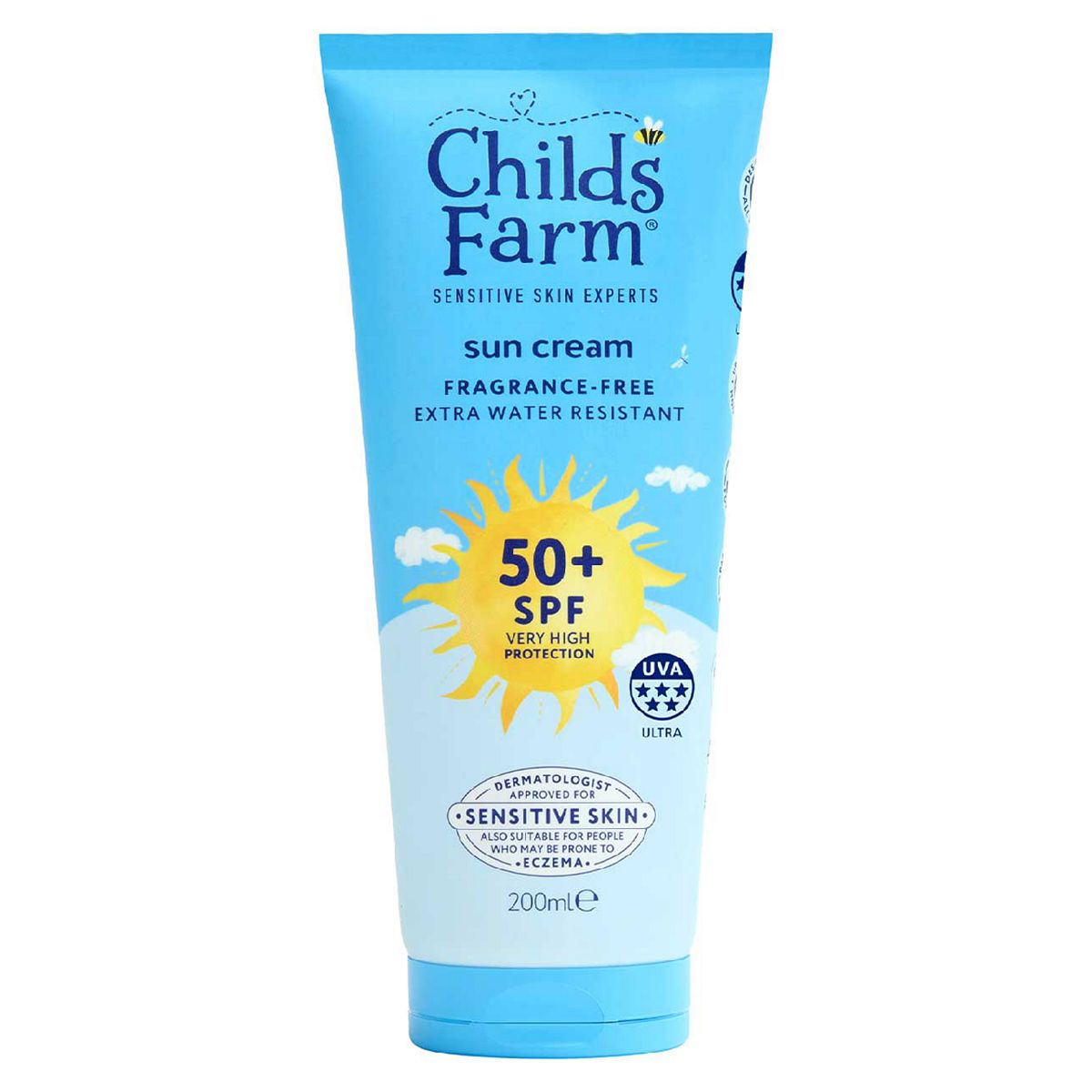 Childs Farm Spf 50+ Sun Cream200 Ml Fragrance Free Sunscreen For Kids & Sensitive Skin, 200ml