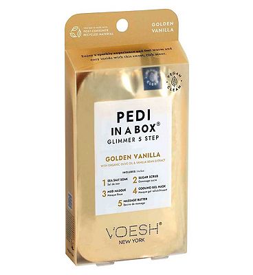Voesh New York Pedi in a Box 5 Steps Glimmer Golden Vanilla