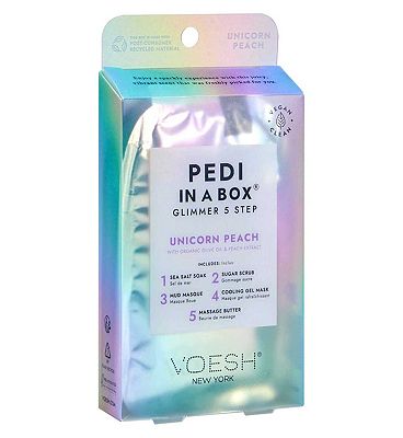 Voesh New York Pedi in a Box 5 Steps Glimmer Unicorn Peach