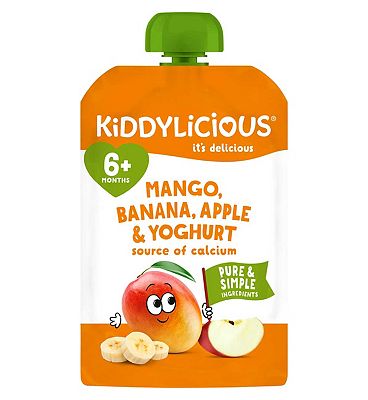 Kiddylicious Mango Apple Banana Yoghurt Pouch 100g