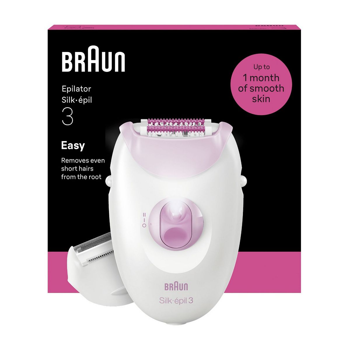 Braun Silk-Épil 3, Corded Epilator For Hair Removal, Weeks Of Smooth Skin, 3-031