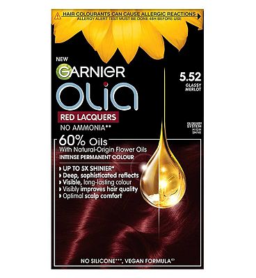Garnier Olia Permanent Hair Dye Red Lacquers 5.52 Glassy Merlot