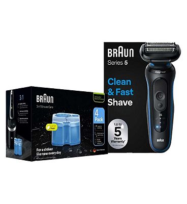 Braun Series 5 52-B7000cc Electric Shaver with SmartCare Center and Refill Cartridges 4 Pack