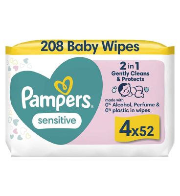 Pampers Sensitive Baby Wet Wipes Packs 208 Wipes Boots