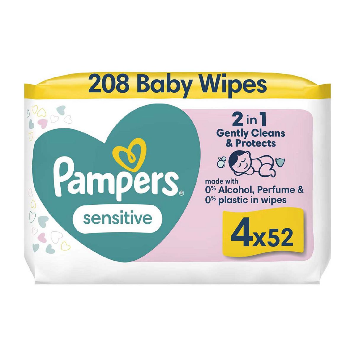 Pampers Sensitive Baby Wet Wipes 4 Packs 208