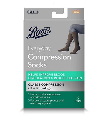 Boots Healthcare Boots Everyday Compression Socks, Beige, Size 8 - 12