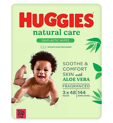 Huggies Natural Care Plastic Free Baby Wipes Triplo Pack 48 x 3