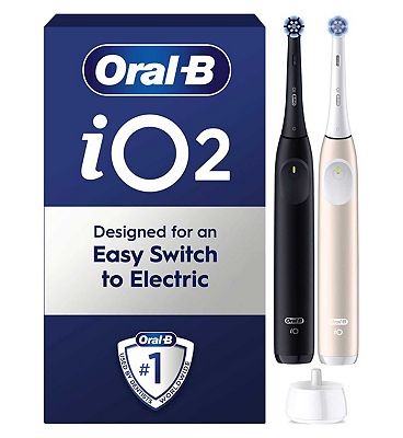 Oral-B iO2 Night Black Calm Pink Electric Toothbrush Duo Pack