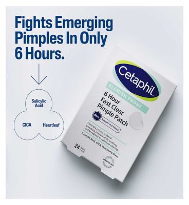 Cetaphil Gentle Clear Pimple Patches, 6 Hour Fast Clear with Salicylic Acid for Blemish-Prone Skin, 24 Emerging Spot Patches (3)
